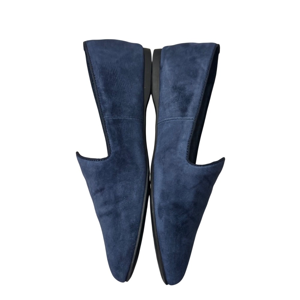 Birdies The Heron Loafers Womens 7 Navy Blue Suede Excellent Pointed Toe Flats - Picture 4 of 12